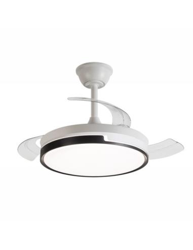 VENTILADOR DE TECHO DAEWOO DW5005 BLANCO / 36" (90 CM) / ASPAS RETRACTILES / LED 36W REGULABLE / MOTOR 30W / 6 VELOCIDADES / CON