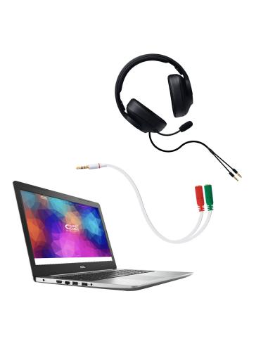 ADAPTADOR AUDIO JACK 3.5M 4 PIN-2XJACK 3.5H 3 PIN BLANCO 20CM NANOC 10.24.1201