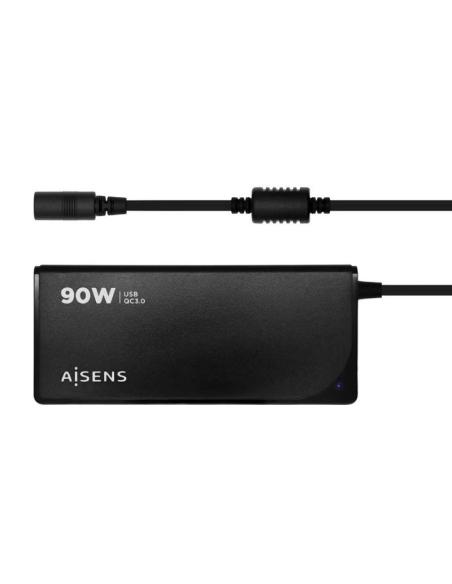 CARGADOR PORTATIL 90W AUTO 12 CONECTORES USB-A QC3.0 AISENS ASLC-90WAUTO-BK