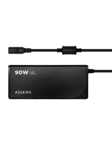 CARGADOR PORTATIL 90W AUTO 12 CONECTORES USB-A QC3.0 AISENS ASLC-90WAUTO-BK