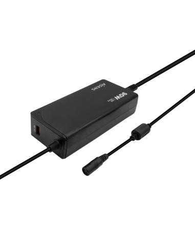 CARGADOR PORTATIL 90W AUTO 12 CONECTORES USB-A QC3.0 AISENS ASLC-90WAUTO-BK