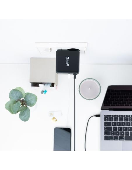 CARGADOR PORTATIL USB-C TOOQ PD3.0 65W NEGRO TQLC-USBC65PD