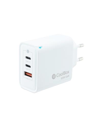 CARGADOR USB COOLBOX PARED 2USB-C USB-A 65W COO-CUP-65CCA