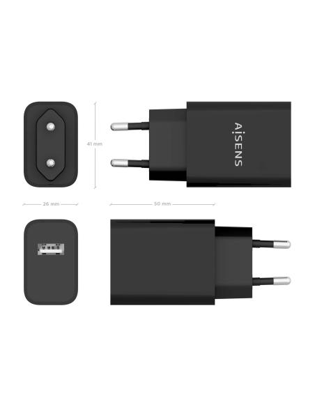 CARGADOR USB 10W ALTA EFICIENCIA 5V2A NEGRO AISENS A110-0854