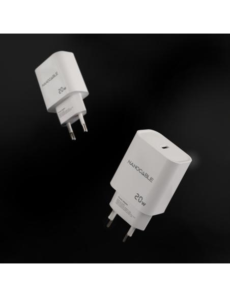 CARGADOR USB-C PD 20W BLANCO NANOCABLE 10.10.2005
