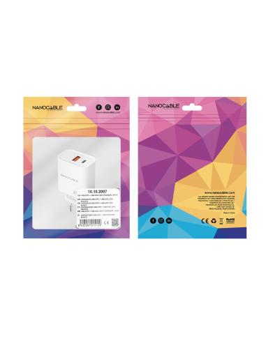 CARGADOR USB-CPD USB-AQC 20W BLANCO NANOCABLE 10.10.2007