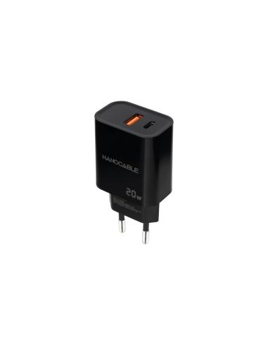 CARGADOR USB-CPD USB-AQC 20W NEGRO NANOCABLE 10.10.2008