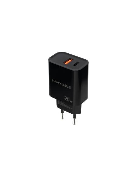 CARGADOR USB-CPD USB-AQC 20W NEGRO NANOCABLE 10.10.2008
