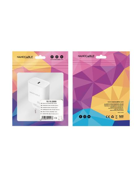 CARGADOR USB-C PD 30W BLANCO NANOCABLE 10.10.2009