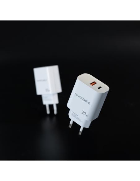 CARGADOR USB-CPD USB-AQC 30W BLANCO NANOCABLE 10.10.2011