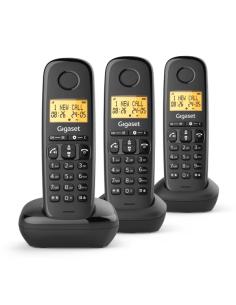 TELEFONO INALAMBRICO GIGASET BASIC 100 TRIO DECT NEGRO / IDENTIFICADOR DE LLAMADAS / MANOS LIBRES / L36852-H3206-D211