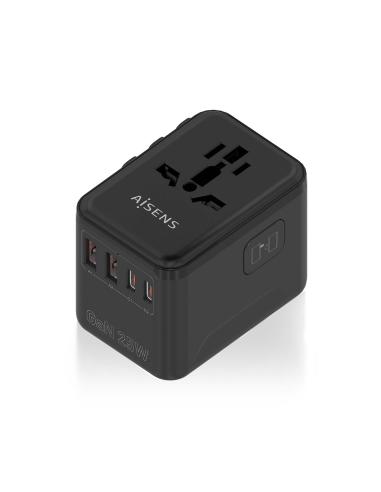 CARGADOR GAN PARED 2XUSB-A 2XUSB-C NEGRO AISENS ASPS-2A2C08-BK