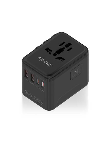 CARGADOR GAN PARED 2XUSB-A 2XUSB-C NEGRO AISENS ASPS-2A2C08-BK