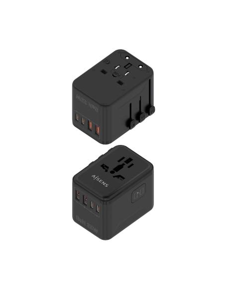 CARGADOR GAN PARED 2XUSB-A 2XUSB-C NEGRO AISENS ASPS-2A2C08-BK