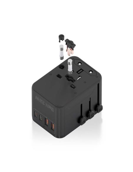 CARGADOR GAN PARED 2XUSB-A 2XUSB-C NEGRO AISENS ASPS-2A2C08-BK