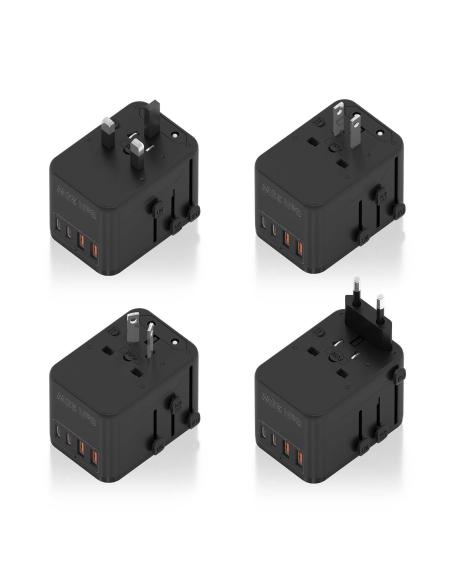 CARGADOR GAN PARED 2XUSB-A 2XUSB-C NEGRO AISENS ASPS-2A2C08-BK