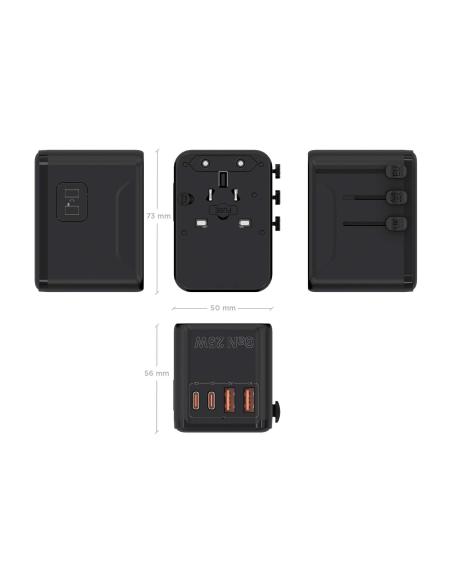 CARGADOR GAN PARED 2XUSB-A 2XUSB-C NEGRO AISENS ASPS-2A2C08-BK