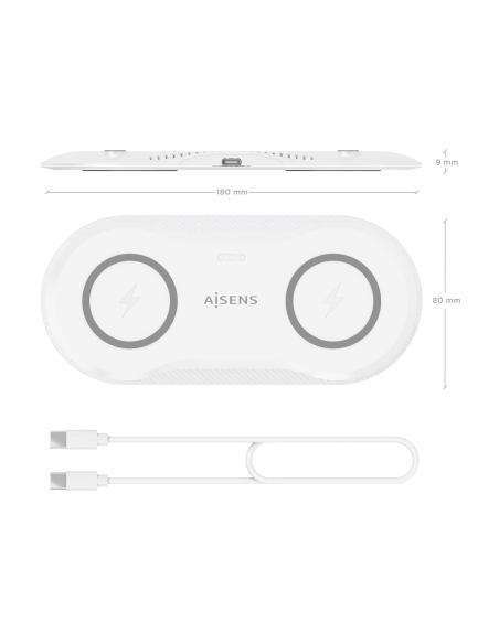 CARGADOR INALAMBRICO USB-C 15W MOVIL AURICULARES BLANCO AISENS ASCH-15W2WC059-W
