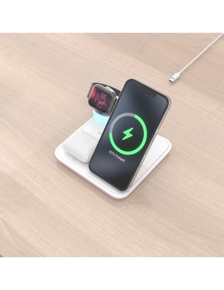 CARGADOR INALAMBRICO LUZ 4 EN 1 MOVIL APPLE WATCH AURICU AISENS ASCH-15W4WC061-W