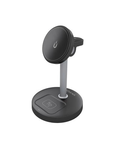 CARGADOR INALAM 3 EN 1 MOVIL APPLE WATCH AURICULA NEGRO AISENS ASCH-15W3WC066-BK