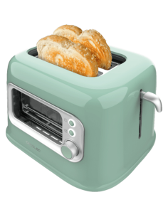 TOSTADORA CECOTEC RETROVISION GREEN / VENTANA DE CRISTAL / 700W / DOBLE RANURA EXTRAANCHAS/ 2 TOSTADAS / CUBIERTA ANTIPOLVO / 08