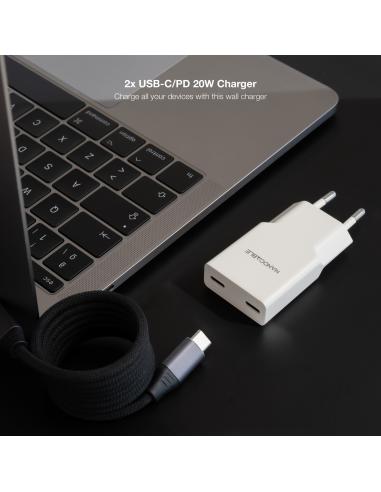 CARGADOR 2XUSB-CPD 20W BLANCO NANOCABLE 10.10.2023
