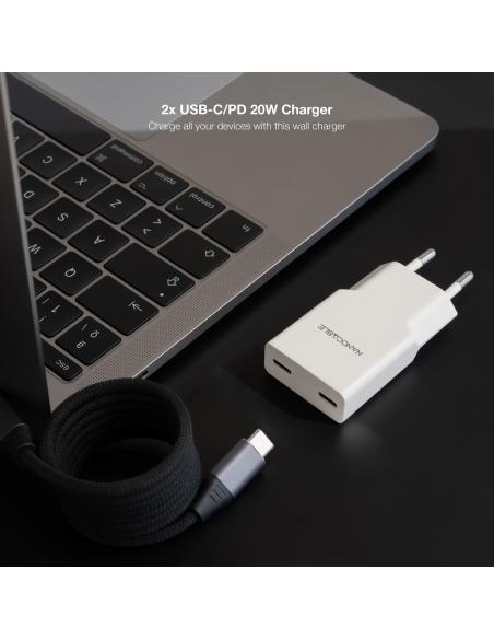 CARGADOR 2XUSB-CPD 20W BLANCO NANOCABLE 10.10.2023