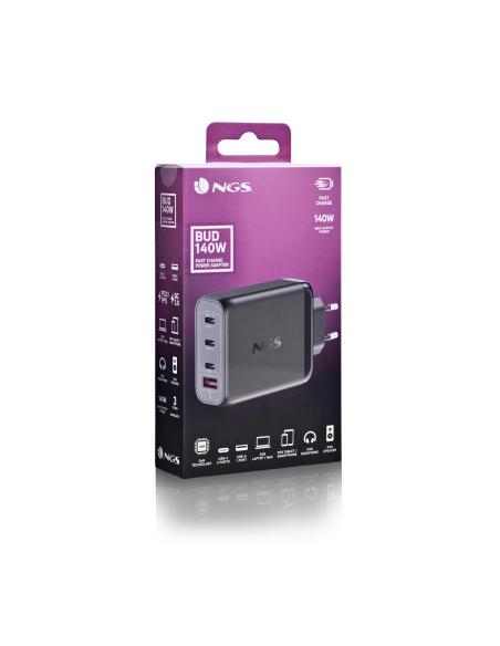 CARGADOR NGS DE PARED ULTRARRAPIDO DE 140W CON 4 PUERTOS 3 USB-C 1 USB-A