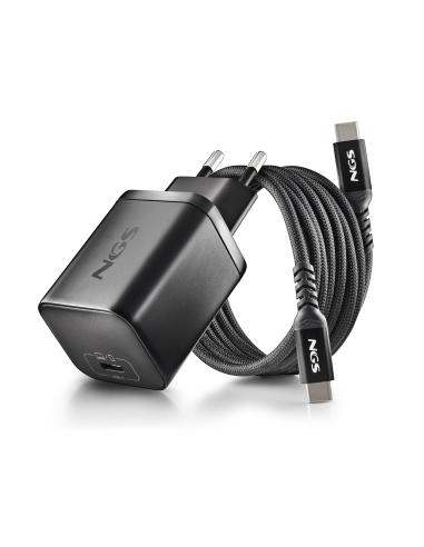 CARGADOR NGS DE PARED ULTRARRAPIDO DE 65W SALIDA USB-C Y CABLE USB-C A USB-C