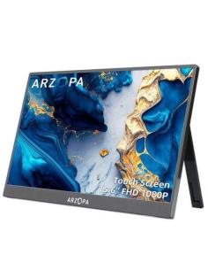 MONITOR PORTATIL ARZOPA A1T / 15.6" / FULL HD / IPS TACTIL / HDR10 / MINI HDMI / PANTALLA EXTERNA USB-C / ALTAVOCES INTEGRADOS /