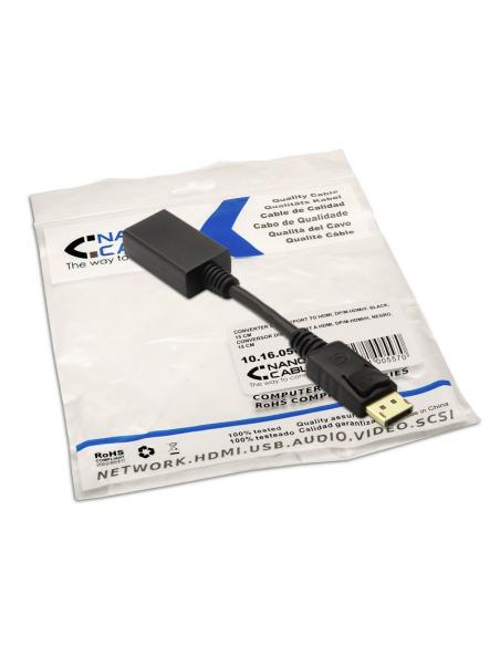 CONVERSOR DISPLAYPORT A HDMI DPM-HDMIH NEGRO 15 CM NANOCABLE 10.16.0502