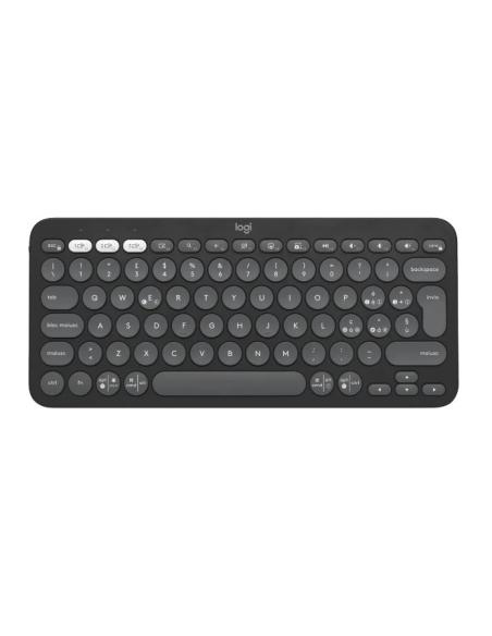 TECLADO LOGITECH PEBBLE KEYS 2 K380S / GRAFITO / RF / BLUETOOTH / TECLAS PERSONALIZABLES / 920-011827