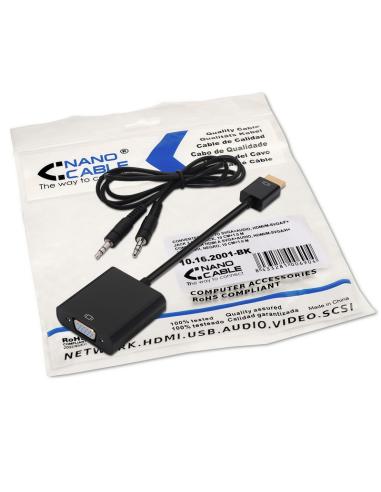CONVERSOR HDMI SVGAAUDIO HDMIM-SVGAH3.5H 10CM1M NANOCA 10.16.2001-BK