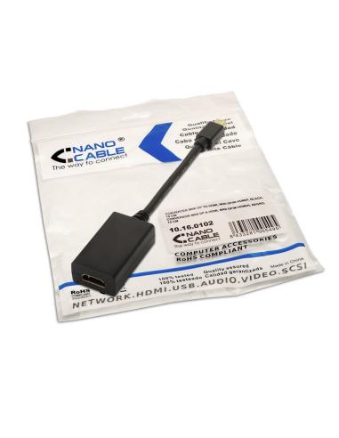 CONVERSOR MINI DP A HDMI MINI DPM-HDMIH NEGRO 15 CM NANOCABLE 10.16.0102
