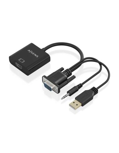 CONVERSOR SVGAAUDIO A HDMI VGAMJACKMUSB-AM-HDMI H NEGRO 20CM AISENS A115-0872