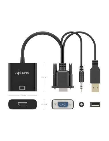 CONVERSOR SVGAAUDIO A HDMI VGAMJACKMUSB-AM-HDMI H NEGRO 20CM AISENS A115-0872