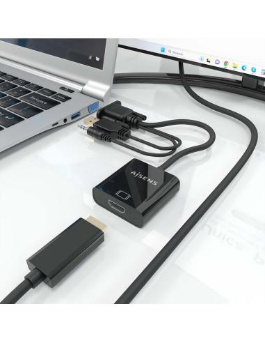 CONVERSOR SVGAAUDIO A HDMI VGAMJACKMUSB-AM-HDMI H NEGRO 20CM AISENS A115-0872