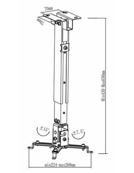 SOPORTE PROYECTOR INCLINABLE TECHO NEGRO TOOQ PJ2012T-B