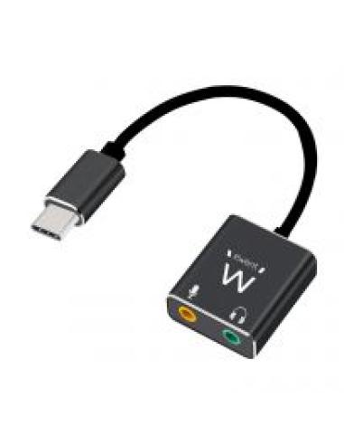 ADAPTADOR AUDIO EWENT USB-C HEMBRA A AUDIO 2 X JACK 3.5mm / EC1645