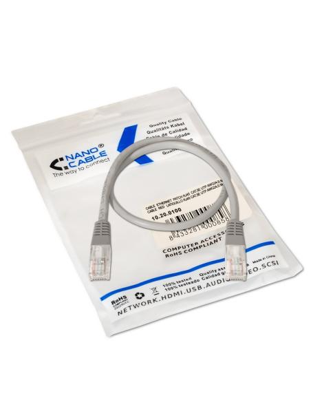 CABLE RED LATIGUILLO RJ45 CAT.5E UTP AWG24 0.5 M NANOCABLE 10.20.0100