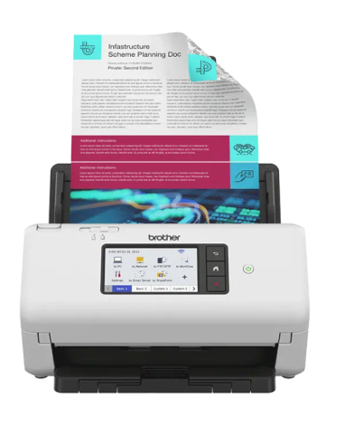 ESCANER BROTHER DOCUMENTAL ADS-4700w / DUPLEX / HASTA 1200X1200ppp / 80ppm NEGRO Y COLOR/ ADF HASTA 80 HOJAS / COMPATIBLE CON KO