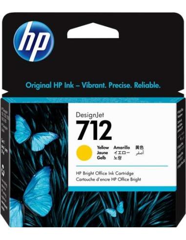 TINTA HP 712 AMARILLA PLOTTER T210 / T230 / T250 / T630 / T650 (3ED69A)