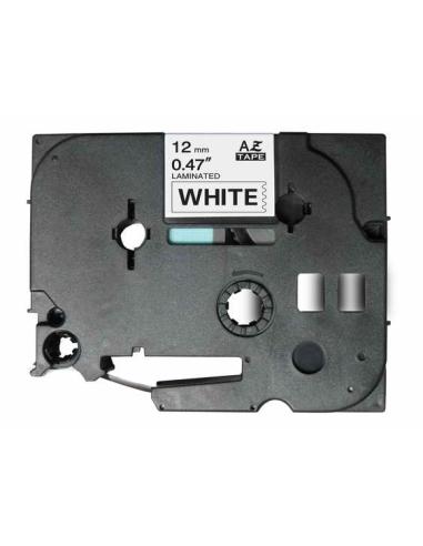 CINTA BROTHER P-TOUCH LAMINADA NEGRO SOBRE BLANCO 12mm 8M (TZe-231)