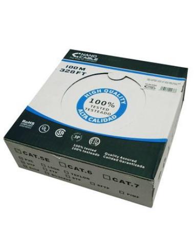 CABLE RED RJ45 CAT.5E UTP RIGIDO AWG24 EXTERIOR 100 M NANOCABLE 10.20302-EXT-BK