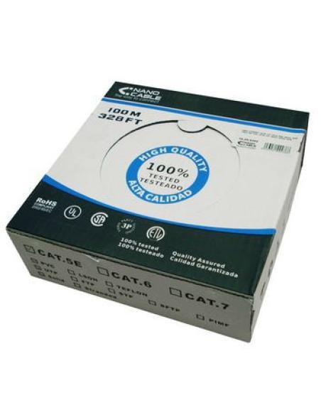 CABLE RED RJ45 CAT.5E UTP RIGIDO AWG24 EXTERIOR 100 M NANOCABLE 10.20302-EXT-BK