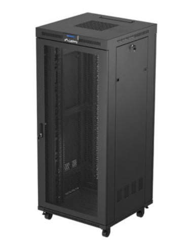 ARMARIO RACK 19" LANBERG 37U 800X800 FLAT PACK PUERTA PERFORADA CON LCD NEGRO
