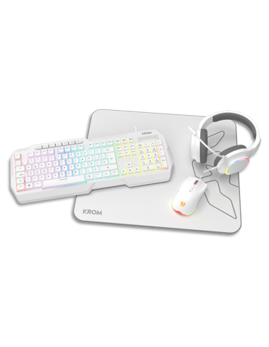 PACK KROM 4 EN 1 RGB KENYA GAMING COMBO BLANCO