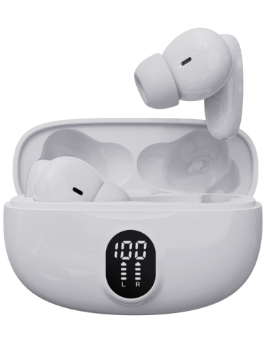 AURICULARES BLUETOOTH DENVER INALAMBRICOS CON EFECTO DE LUZ BLANCO