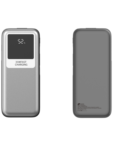 LEOTEC POWERBANK 10000MAH 35W FAST CHRG PLATA 1USB-C+1 CAB RETRACTIL USB-C +1 CAB RETRACTIL LIGHT