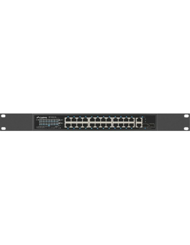 SWITCH LANBERG 24 PTOS 100MB POE+/2X COMBO GIGABIT ETHERNET 360W V2 RACK 19"